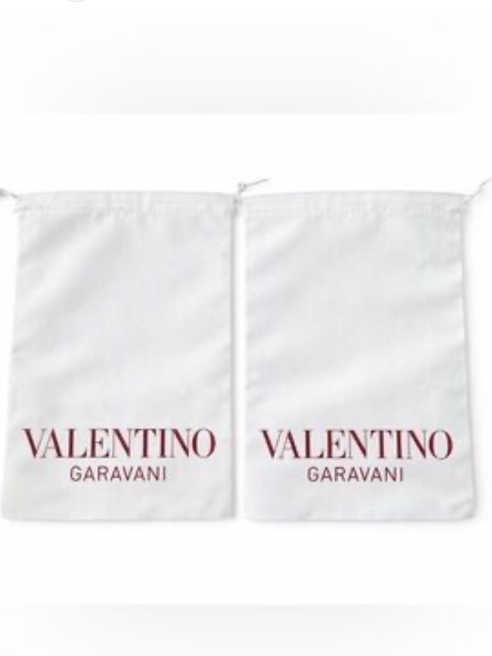 Valentino White Dust Bags with Red Logo - Set of 2
